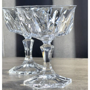 Pair Cristal D'Arques Durand Chaumont Champagne Sherbet Glass 90557